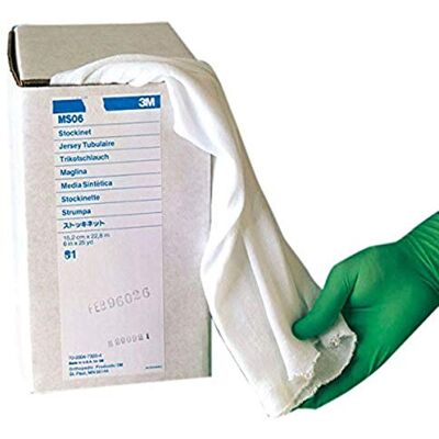 3M Stockinet, hecho de poliéster no wovan, repelente al agua, tamaño 10 cm x 22,8 m, paquete de 1 rollo. 3M Stockinet, hecho de poliéster no wovan, repelente al agua, tamaño 10 cm x 22,8 m, paquete de 1 rollo.