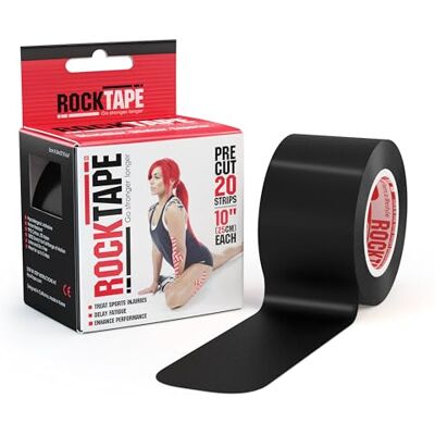 RockTape – Pre Cut – Cinta de quinesiología , Negro RockTape – Pre Cut – Cinta de quinesiología , Negro