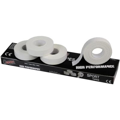 ALPIDEX 4 x Sport Tape 1.5 cm x 10 m Cinta Adhesiva Deportiva Dedo Negro Blanco Borde Serrado 100% Algodón, Color:Blanco ALPIDEX 4 x Sport Tape 1.5 cm x 10 m Cinta Adhesiva Deportiva Dedo Negro Blanco Borde Serrado 100% Algodón, Color:Blanco