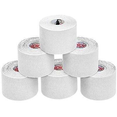 ALPIDEX Cinta Kinesiología Tape 5 m x 5 cm Cinta Muscular E- Book Ejemplos Aplicación, Color:blanco, Cantidad:6 rollos ALPIDEX Cinta Kinesiología Tape 5 m x 5 cm Cinta Muscular E- Book Ejemplos Aplicación, Color:blanco, Cantidad:6 rollos