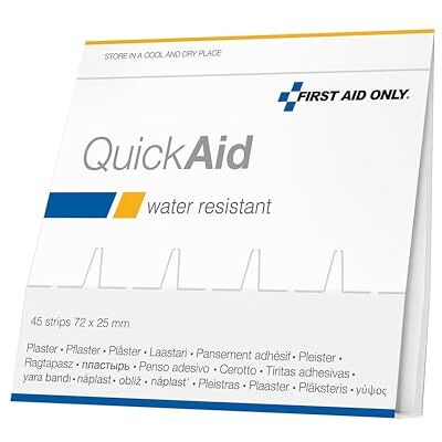 First Aid Only Primeros Auxilios sólo quickaid resistente al agua Recambio de yeso – Pack de 45 First Aid Only Primeros Auxilios sólo quickaid resistente al agua Recambio de yeso – Pack de 45