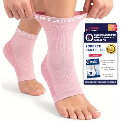 Dr. Arthritis Tobillera para Esguince Desarrollada Por Médicos Alivio Fascitis Plantar Con Cobre, Incluye Manual Sanitario (1 Par, Rosa, Talla M) Dr. Arthritis Tobillera para Esguince Desarrollada Por Médicos Alivio Fascitis Plantar Con Cobre, Incluye Manual Sanitario (1 Par, Rosa, Talla M)