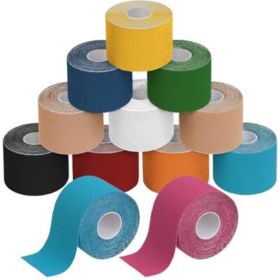 ALPIDEX Cinta Kinesiología Tape 5 m x 5 cm Cinta Muscular E- Book Ejemplos Aplicación, Color:colores surtido, Cantidad:12 rollos ALPIDEX Cinta Kinesiología Tape 5 m x 5 cm Cinta Muscular E- Book Ejemplos Aplicación, Color:colores surtido, Cantidad:12 rollos