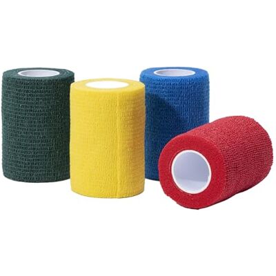 GIMA , Vendajes elásticos de colores Previtnt en tela no tejida, autoadhesiva, mezcla 5 colores, 10 cm x 4,5 m, paquete 10 piezas, GIMA , Vendajes elásticos de colores Previtnt en tela no tejida, autoadhesiva, mezcla 5 colores, 10 cm x 4,5 m, paquete 10 piezas,