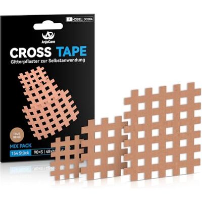 AnjoCare 154 piezas cross tape, cinta de rejilla adhesiva fuerte para aliviar el dolor muscular y articular, parches de acupuntura impermeables para terapia de puntos gatillo y liberación de tensión AnjoCare 154 piezas cross tape, cinta de rejilla adhesiva fuerte para aliviar el dolor muscular y articular, parches de acupuntura impermeables para terapia de puntos gatillo y liberación de tensión