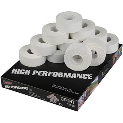 ALPIDEX 12 x Sport Tape 2.5 cm x 10 m Cinta Dedo Adhesiva Deportiva Borde Serrado 100% Algodón Balonmano Fútbol Voleibol Escalada ALPIDEX 12 x Sport Tape 2.5 cm x 10 m Cinta Dedo Adhesiva Deportiva Borde Serrado 100% Algodón Balonmano Fútbol Voleibol Escalada