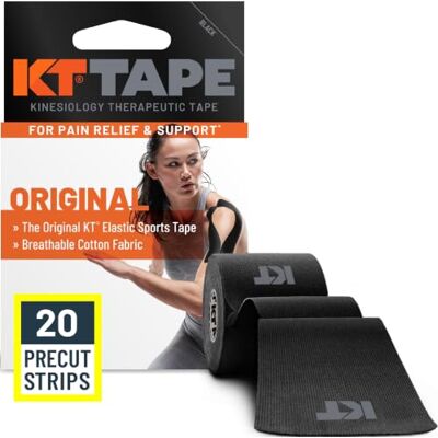 KT TAPE KT Original Tape Precut (20 x 25cm) Black 5 Meters KT TAPE KT Original Tape Precut (20 x 25cm) Black 5 Meters