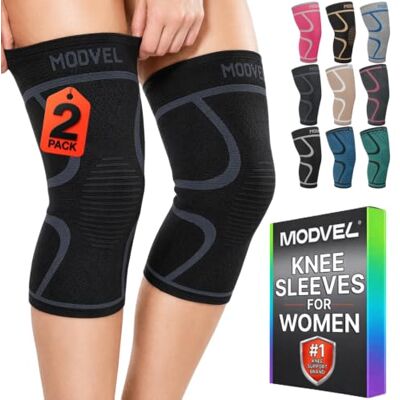 MODVEL Paquete de 2 Rodilleras de Compresión para Hombres y Mujeres MODVEL Paquete de 2 Rodilleras de Compresión para Hombres y Mujeres