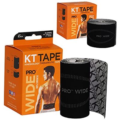 KT TAPE KT Pro Wide Tape Precut (10 x 25cm) Black 2.5 Meter KT TAPE KT Pro Wide Tape Precut (10 x 25cm) Black 2.5 Meter