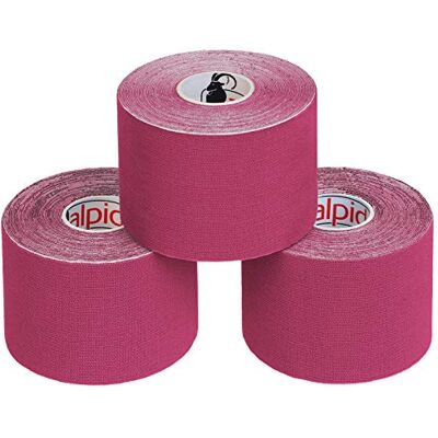 ALPIDEX Cinta Kinesiología Tape 5 m x 5 cm Cinta Muscular E- Book Ejemplos Aplicación, Color:fucsia, Cantidad:3 rollos ALPIDEX Cinta Kinesiología Tape 5 m x 5 cm Cinta Muscular E- Book Ejemplos Aplicación, Color:fucsia, Cantidad:3 rollos