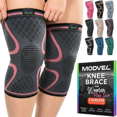 MODVEL Paquete de 2 Rodilleras de Compresión para Hombres y Mujeres MODVEL Paquete de 2 Rodilleras de Compresión para Hombres y Mujeres