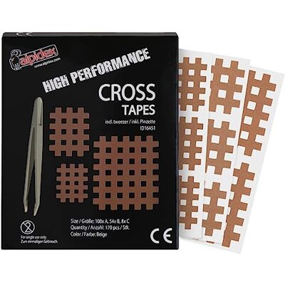 ALPIDEX Cross Tape 170 Piezas Beige Parche Rejilla Tamaño A B C Pinza ALPIDEX Cross Tape 170 Piezas Beige Parche Rejilla Tamaño A B C Pinza