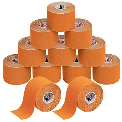ALPIDEX Cinta Kinesiología Tape 5 m x 5 cm Cinta Muscular E- Book Ejemplos Aplicación, Color:naranja, Cantidad:12 rollos ALPIDEX Cinta Kinesiología Tape 5 m x 5 cm Cinta Muscular E- Book Ejemplos Aplicación, Color:naranja, Cantidad:12 rollos