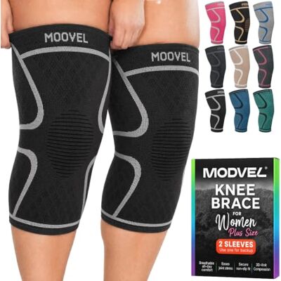 MODVEL Paquete de 2 Rodilleras de Compresión para Hombres y Mujeres MODVEL Paquete de 2 Rodilleras de Compresión para Hombres y Mujeres