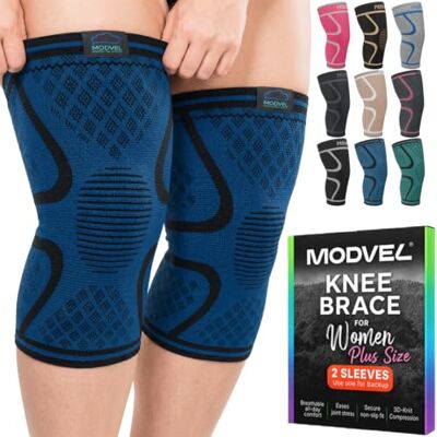 MODVEL Paquete de 2 Rodilleras de Compresión para Hombres y Mujeres MODVEL Paquete de 2 Rodilleras de Compresión para Hombres y Mujeres