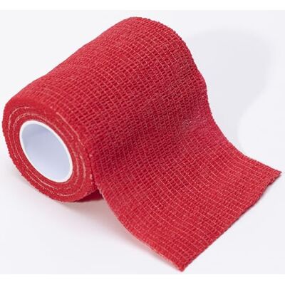GIMA , Vendas elásticas de colores Previtnt en tela no tejida, autoadhesiva, roja, 7,5 cm x 4,5 m, paquete 10 piezas, GIMA , Vendas elásticas de colores Previtnt en tela no tejida, autoadhesiva, roja, 7,5 cm x 4,5 m, paquete 10 piezas,