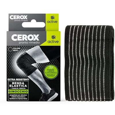 Cerox Active, vendaje elástico para la rodilla – Vendaje extra resistente, ajustable y transpirable – Ideal tanto para el uso diario como para la práctica deportiva – 1 vendaje por paquete – Talla Cerox Active, vendaje elástico para la rodilla – Vendaje extra resistente, ajustable y transpirable – Ideal tanto para el uso diario como para la práctica deportiva – 1 vendaje por paquete – Talla