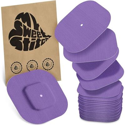 MySweetStitch Simplera Overpatch Square – 25x parches de fijación cuadrados, sujeción extra fuerte sobre el sensor, impermeable & suave para la piel, hipoalergénico, Made in Germany, Purple MySweetStitch Simplera Overpatch Square – 25x parches de fijación cuadrados, sujeción extra fuerte sobre el sensor, impermeable & suave para la piel, hipoalergénico, Made in Germany, Purple