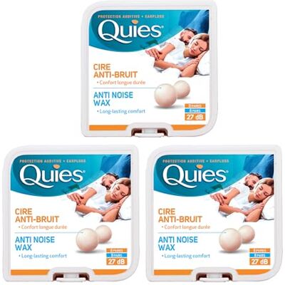 Quies – Tapones de cera natural para los oídos (8 pares), diseño de bola Quies – Tapones de cera natural para los oídos (8 pares), diseño de bola