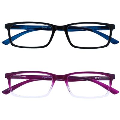 OPULIZE See Gafas Lectura Filtro Luz Azul x2 Estrecha Bisagras de Resorte Mejoran Sueño Reducen Dolor de Cabeza Ordenador Videojuegos Antirreflejante Negro Morado Hombre Mujer BB9-15 +2.50 OPULIZE See Gafas Lectura Filtro Luz Azul x2 Estrecha Bisagras de Resorte Mejoran Sueño Reducen Dolor de Cabeza Ordenador Videojuegos Antirreflejante Negro Morado Hombre Mujer BB9-15 +2.50