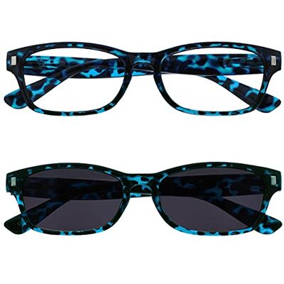 Gafas de lectura Opulize Tortuga azul UV400 - Pack doble Gafas de lectura Opulize Tortuga azul UV400 - Pack doble