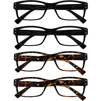 OPULIZE The Reading Glasses Company La Compañía Gafas De Lectura Pack 4 Hombres Negro Marrón Carey Grande Estilo Diseñador Lectores Bisagras Resorte RRRR11-1122 +2,50 OPULIZE The Reading Glasses Company La Compañía Gafas De Lectura Pack 4 Hombres Negro Marrón Carey Grande Estilo Diseñador Lectores Bisagras Resorte RRRR11-1122 +2,50