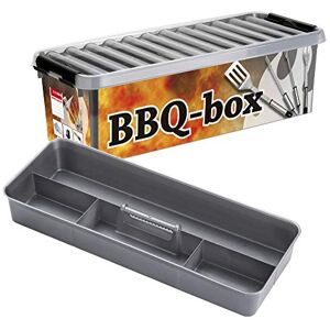 SUNWARE perfectly organised Sunware Q-line Caja Barbacoa Con Bandeja 9,5L – 48,5x19x14,7 cm – Metal Negro – Con Tapa Apilable SUNWARE perfectly organised Sunware Q-line Caja Barbacoa Con Bandeja 9,5L – 48,5x19x14,7 cm – Metal Negro – Con Tapa Apilable