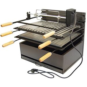 IMEX EL ZORRO Cajón con parrilla y plancha asador pollo, 40 x 70 x 50 cm, color gris forja IMEX EL ZORRO Cajón con parrilla y plancha asador pollo, 40 x 70 x 50 cm, color gris forja
