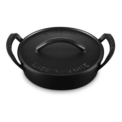 LE CREUSET Cazuela poco profunda de hierro fundido para barbacoa al aire libre LE CREUSET Cazuela poco profunda de hierro fundido para barbacoa al aire libre