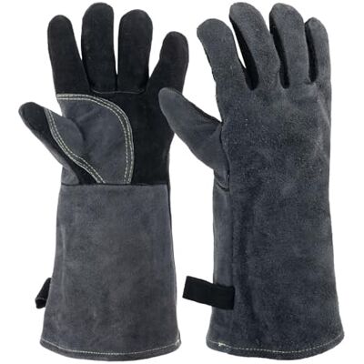 Vlecexs 1 Par Guantes Barbacoa, 40CM Guantes de Barbacoa de Cuero, Guantes para Horno Resistentes para Cocina Parrilla Chimenea Soldar Microondas Vlecexs 1 Par Guantes Barbacoa, 40CM Guantes de Barbacoa de Cuero, Guantes para Horno Resistentes para Cocina Parrilla Chimenea Soldar Microondas