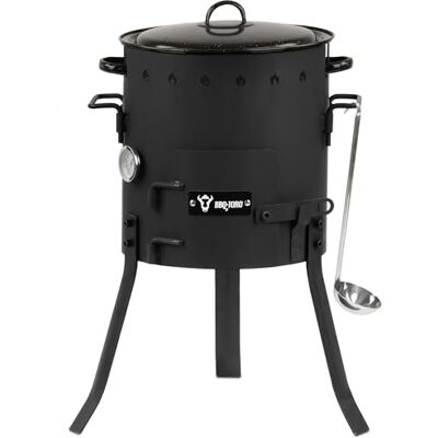 BBQ-TORO Horno exterior de 29 cm, cañón de gulash con olla, parrilla y cucharón, calderas de fuego, hoguera, cocina exterior BBQ-TORO Horno exterior de 29 cm, cañón de gulash con olla, parrilla y cucharón, calderas de fuego, hoguera, cocina exterior
