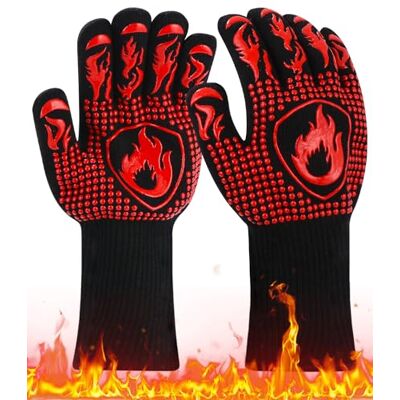 Ixydor Guantes Barbacoa BBQ Guantes Resistentes al Calor hasta 800℃/1472℉ Guantes para Horno Profesional Guantes Cocina Horno Antideslizantes Guantes para Aplicables a Parrilla Hornear, Microondas Ixydor Guantes Barbacoa BBQ Guantes Resistentes al Calor hasta 800℃/1472℉ Guantes para Horno Profesional Guantes Cocina Horno Antideslizantes Guantes para Aplicables a Parrilla Hornear, Microondas