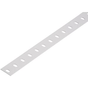 Alberts Conceptor® barra plana, plastificado blanco RAL 9016, perforado, 2000 x 35 Alberts Conceptor® barra plana, plastificado blanco RAL 9016, perforado, 2000 x 35