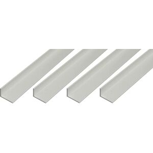Alberts GAH- 473730 Perfil angular de aluminio, 1000 x 25 x 15 mm, color plateado anodizado 4 unidades Alberts GAH- 473730 Perfil angular de aluminio, 1000 x 25 x 15 mm, color plateado anodizado 4 unidades