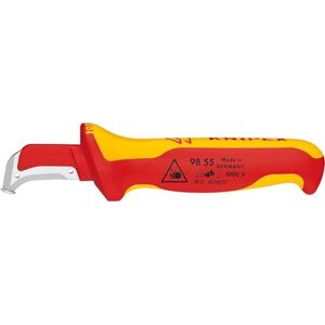 KNIPEX Cuchillo pelacables con guía de deslizamiento mango aislante en dos componentes, según norma VDE 180 mm (cartulina autoservicio/blíster) KNIPEX Cuchillo pelacables con guía de deslizamiento mango aislante en dos componentes, según norma VDE 180 mm (cartulina autoservicio/blíster)