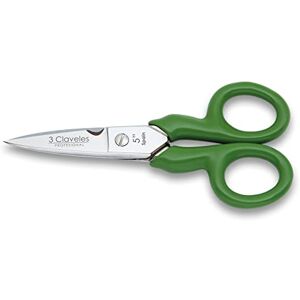 3 Claveles Tijeras Electricistas Clásica, Aislante, Acero de Carbono-(12,5 cm, 5") Verde 3 Claveles Tijeras Electricistas Clásica, Aislante, Acero de Carbono-(12,5 cm, 5") Verde