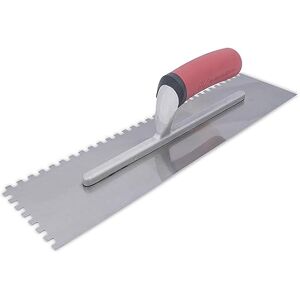 Marshalltown Llana dentada , muesca: SQ-6x6x6 mm con mango blando, de acero, para balancines, tamaño: 279x114 mm Marshalltown Llana dentada , muesca: SQ-6x6x6 mm con mango blando, de acero, para balancines, tamaño: 279x114 mm