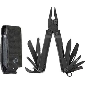 Leatherman Rebar Multiherramienta con 17 herramientas de bloqueo, herramienta multiusos para bricolaje y camping, hecha en EE.UU., en negro y una funda de molle