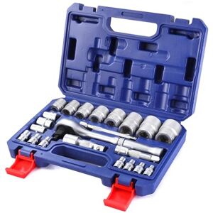 WORKPRO Caja Herramientas, Juego de Llaves de Vaso de 22 Piezas con Mango de Trinquete, Llave de Carraca de 1/4”, 3/8”, 1/2”, Llaves de Vaso Métricas de Acero C-V con Barras de Extensión, con Estuche WORKPRO Caja Herramientas, Juego de Llaves de Vaso de 22 Piezas con Mango de Trinquete, Llave de Carraca de 1/4”, 3/8”, 1/2”, Llaves de Vaso Métricas de Acero C-V con Barras de Extensión, con Estuche