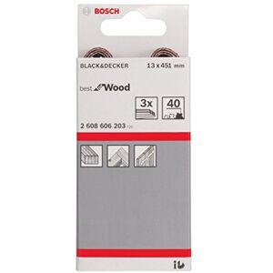 Bosch 3 ud. Estuche de Bandas de Lija X440 Best for Wood and Paint (para Madera y Pintura, 13 x 457 mm, Grano 40, Accesorios para Lijadoras de Banda)