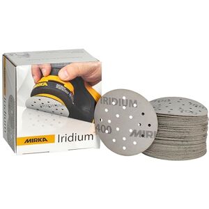 Mirka Iridium Premium papel de lija Ø 77mm 20H grano cierre adhesivo 400, 50 piezas/Para lijar laca, masilla, imprimación, madera, acero, materiales minerales, plásticos Mirka Iridium Premium papel de lija Ø 77mm 20H grano cierre adhesivo 400, 50 piezas/Para lijar laca, masilla, imprimación, madera, acero, materiales minerales, plásticos