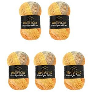 Lana Brillante Moonlight - Naranja Amarillo Gris - 5 x 100g - Tejer y Hacer Ganchillo Lana Brillante Moonlight - Naranja Amarillo Gris - 5 x 100g - Tejer y Hacer Ganchillo