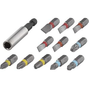 wolfcraft Juego de puntas ranura/estrella (PH/PZ), 12 piezas I I 11 puntas Solid de diferentes tamaños, incl. portapuntas wolfcraft Juego de puntas ranura/estrella (PH/PZ), 12 piezas I I 11 puntas Solid de diferentes tamaños, incl. portapuntas