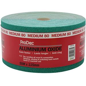 ProDec Rollo de lija de óxido de aluminio - Grano 80 - 50m - Para madera, pintura, metal ProDec Rollo de lija de óxido de aluminio - Grano 80 - 50m - Para madera, pintura, metal