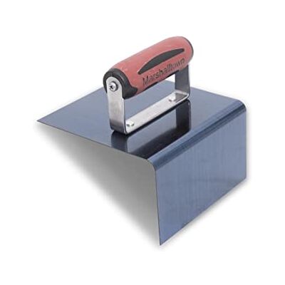 Marshalltown Herramienta de paso de las esquinas exteriores de con un radio de 10 mm y mango DuraSoft, acero azul, dimensiones: 152x152x76 mm Marshalltown Herramienta de paso de las esquinas exteriores de con un radio de 10 mm y mango DuraSoft, acero azul, dimensiones: 152x152x76 mm