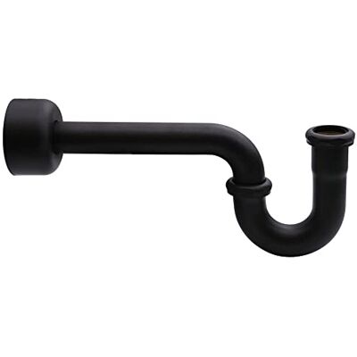Westbrass Trampa P x 1-1/2" con Brida de Caja Alta, Matte Black, 11-1/2 in Westbrass Trampa P x 1-1/2" con Brida de Caja Alta, Matte Black, 11-1/2 in
