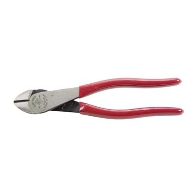KLEIN TOOLS Cortadores diagonales, alicates de alto apalancamiento, mandíbula corta, rojo/plateado, 8 pulgadas KLEIN TOOLS Cortadores diagonales, alicates de alto apalancamiento, mandíbula corta, rojo/plateado, 8 pulgadas