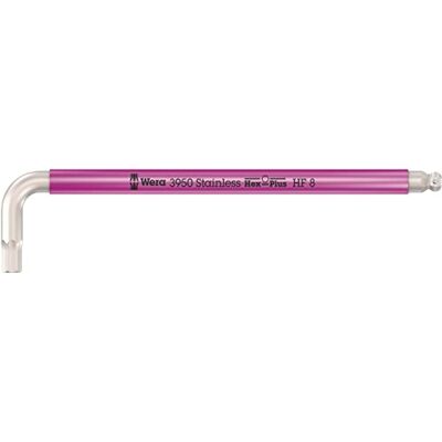 Wera 3950 SPKL Multicolour HF Llave acodada, métrica, acero inoxidable, con sistema de retención, 8 x 195 mm Wera 3950 SPKL Multicolour HF Llave acodada, métrica, acero inoxidable, con sistema de retención, 8 x 195 mm