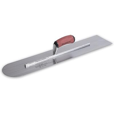 Marshalltown Fratasadora con frente redondo, mango curvo DuraSoft, de acero al carbono, muy adecuada para suelos y hormigón, tamaño de la fratasadora: 610x102 mm Marshalltown Fratasadora con frente redondo, mango curvo DuraSoft, de acero al carbono, muy adecuada para suelos y hormigón, tamaño de la fratasadora: 610x102 mm