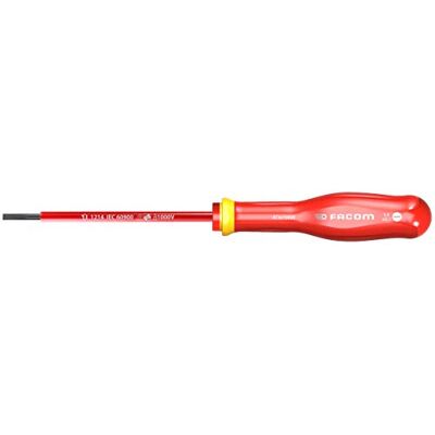 Facom Destornillador Aislado Plano 3x100mm 1000V PROTWIST, Tratamiento Térmico, Mango Soft Grip, Tratamiento Tri-Coating, Marcado Láser, Ergonomía Optimizada, Facom Destornillador Aislado Plano 3x100mm 1000V PROTWIST, Tratamiento Térmico, Mango Soft Grip, Tratamiento Tri-Coating, Marcado Láser, Ergonomía Optimizada,